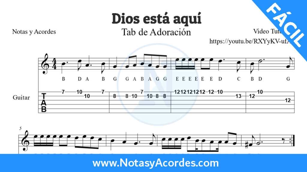 Tablaturas Cristianas para Guitarra PDF Fáciles