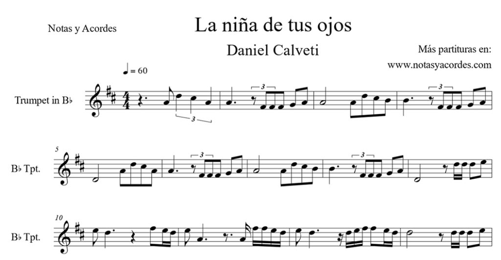 Daniel Calveti notas para trompeta